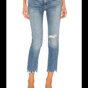 Rag & Bone Dre Low Rise Crop Slim Boyfriend Jeans Raw Hem Dobbie Blue
Denim 26